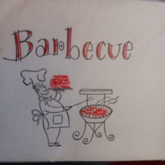 Vintage Thermo-Glo Barbecue Party Invitations 1960's 12 Cards Envelopes NEW DS - Picture 3 of 3